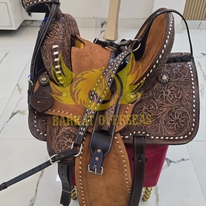 Nouvelle Selle Western en Cuir Véritable avec Rivets en Cuivre, Conception Robuste, Portable, pour Dressage, Fabrication Personnalisée - Product Image 1