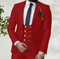 Setelan Tuksedo Pernikahan Desain Kustom, Pakaian Pria Tuksedo Ketat 3 Potong, Blazer Prom Formal (Jaket + Celana + Rompi + Dasi)