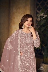 Dhwaja Export Faux Georgette Traditional Floor-Length Embroidered <b>Net</b> Semi-Stitched All Seasons Plazzo Suit - Product Image 6