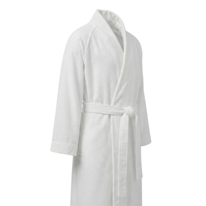 Robe longue en tissu éponge pour femmes, manches longues, col en V, couleur unie, 100% coton, style classique, lavable en machine, vêtements d'automne - Product Image 3