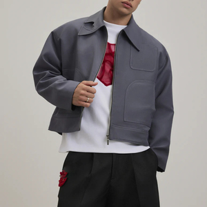 Veste en sergé de coton pour homme, haute qualité, personnalisée, mode décontractée, logo brodé, manches longues, équipement pour ligues professionnelles - Product Image 2