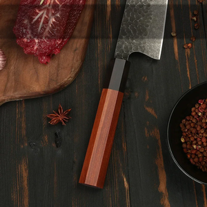 Couteau de chef en acier Damas, forgé à la main, style japonais, manche en bois, ambidextre, couteau de cuisine forgé à la main, vente en gros OEM - Product Image 5