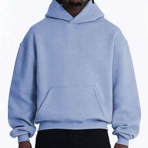 Sudadera con Capucha de Forro Polar Extra Grande para Hombre, 400g, Color Sólido, Tejido de Algodón, con Bolsillo Delantero, Servicio OEM - Product Image 5