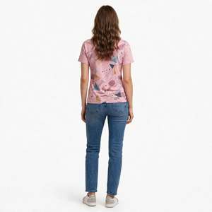 T-shirt imprimé à col rond pour femme, best-seller, 100% coton, coupe classique, manches courtes, t-shirts décontractés imprimés en provenance du Bangladesh - Product Image 3