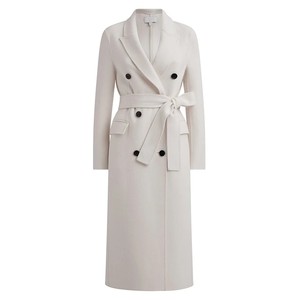 Manteau long en laine blanc uni pour femme, grande taille, qualité supérieure, vente chaude - Product Image 1