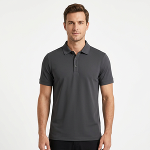 <b>Men's</b> Summer Solid Color Ribbed Short-Sleeve Casual Knit <b>Top</b>-220g Quick-Dry Comfortable & Breathable for Casual and Work Wear - Product Image 4