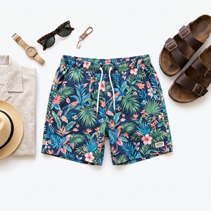 Pantalones Cortos de Playa para Hombre, Estampado Tropical, Tejido Transpirable, Estampado Completo, Casual, OEM, ODM, Venta al Por Mayor, Fábrica, Estampado Personalizado, 6XL - Product Image 2