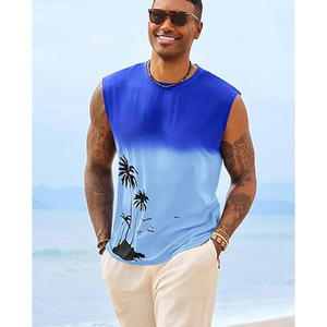 Camiseta sin mangas de algodón para hombre, personalizada con etiqueta privada, diseño de punto transpirable, corte oversize, ideal para fitness y gimnasio, estilo casual. - Product Image 4