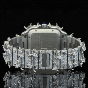 Reloj de Lujo Cuadrado de Acero Inoxidable al por Mayor con Movimiento ETA, Correa de 20mm, Esfera de Cristal, Puntero, Diamante Moissanita, Estilo Hip Hop Iced - Product Image 3