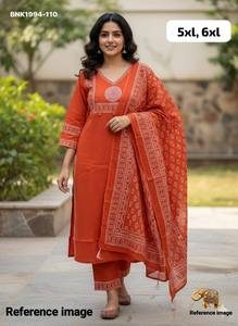 Colección de Kurti-Pantalón Largo Recto y Dupatta Estampados de Algodón Mal de Alta Calidad, Proveedor Mundial a Precio de Mayoreo - Product Image 2