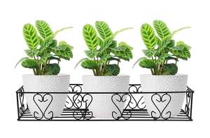 ที่แขวนกระถางต้นไม้สำหรับระเบียง  ที่วางกระถางโลหะสำหรับตกแต่งภายในและภายนอกอาคาร  กระถางแขวนสำหรับตกแต่งราวบันไดสำหรับบ้านและห้องครัว - Product Image 2