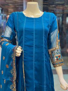 2022 Venta caliente pakistaní/indio Organza Maxi Salwar Kameez colección de ropa de fiesta con Red y tela de seda - Product Image 2