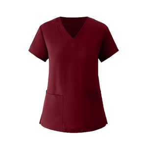 Women V Neck <b>Scrub</b> Top Polyester Solid Color Breathable Medical <b>Scrub</b> <b>Uniform</b> Custom Design Hospital Wear Medical <b>Scrub</b> Suits - Product Image 1