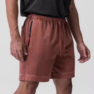 Pantalones Cortos Deportivos de Cinco Cuartos para Hombre, a la Moda, para Fitness y Baloncesto, de Algodón Lavado con Decoración, Venta al por Mayor - Product Image 3