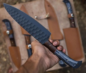 Juego de Cuchillos de Chef de Acero al Carbono Forjados a Mano, 5 Piezas, con Bolsa de Cuero Enrollable - Product Image 2