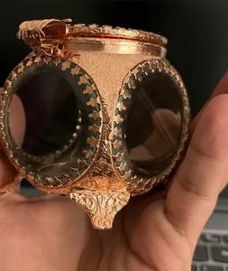 Nouvelle boîte à bijoux décorative en laiton et verre de qualité pour cadeau de mariage à la maison ou à l'hôtel - Product Image 4