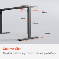 Bureau debout ergonomique AUKI moderne 100 kg en acier inoxydable à hauteur réglable avec double moteur pour bureau à domicile, chambre et usage commercial – Facile à installer