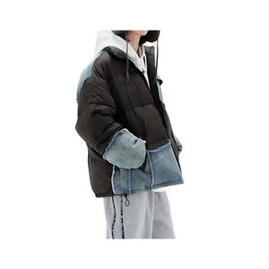 OEM Manufacturer Unisex Denim Puffer Jacket Windproof <b>Bubble</b> <b>Coat</b> Winter Windbreaker Custom Outwear - Product Image 4