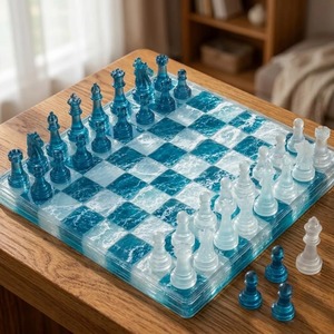 Jeu d'échecs artistique en résine fait main, style sportif, forme personnalisée, pour Thanksgiving et le Nouvel An, échiquier récréatif - Product Image 5