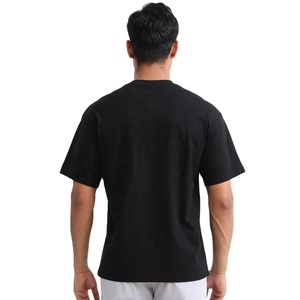 Vente en gros 2025 T-shirt unisexe lourd 100% coton Logo personnalisé hommes Streetwear épaule tombante surdimensionné solide unisexe tricoté - Product Image 3