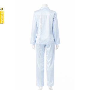 Conjunto de Pijama de Satén Estampado para Mujer, con Logotipo Personalizado al por Mayor, Bordado a Máquina, de Algodón Suave, 2 Piezas, Secado Rápido, Primavera-Verano - Product Image 2