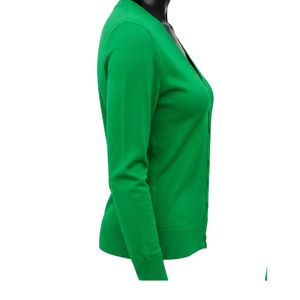 Women Green Button Up <b>Cardigan</b> <b>Sweater</b> Casual Knit Long Sleeve Fashion Top Embroidered Design Lightweight Daily Wear Clothing - Product Image 2