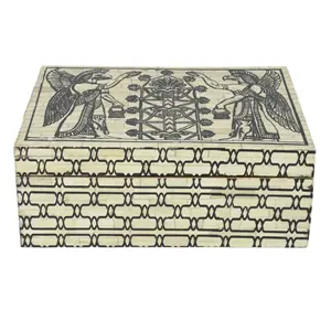 Caja de Almacenamiento Decorativa de Lujo con Incrustaciones de Hueso Hecha a Mano para Regalos y Joyas, Disponible a Precio de Venta para Exportación - Product Image 4