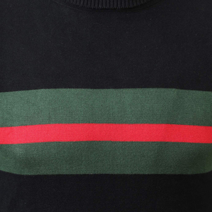 Pull à col roulé en tricot pour homme, design rayé, vêtement d'automne, coupe classique, manches longues, pull rayé noir, vert, rouge - Product Image 3