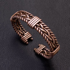 Brazalete de Cobre Martillado Hecho a Mano |   Pulsera de metal de cobre puro |   Fabricante de Joyería al por Mayor en India - Product Image 3