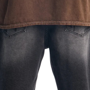 <b>Mens</b> Black Denim Shorts Vintage Washed Knee Length Casual Breathable Quick Dry Distressed <b>Ripped</b> Frayed Hem Streetwear Summer - Product Image 4