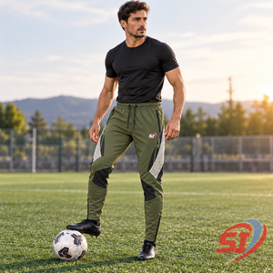 Pantalon d'entraînement de football léger pour homme, personnalisé, avec cordon de serrage, coupe fuselée Velocity Rail, séchage rapide et extensible pour le soccer - Product Image 2