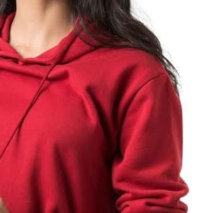 Hot Selling Women's Cropped <b>Top</b> Hoodie 100% Cotton Breathable Terry OEM Custom Logo Hooded Collar Front Logo for <b>Winter</b> - Product Image 6