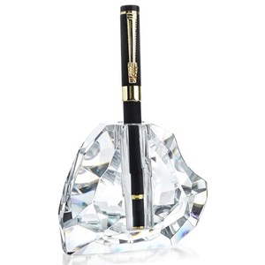 Support de stylo en verre cristal avec design facetté - Accessoire de bureau en gros - Product Image 1