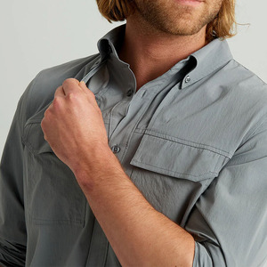 Camisa de Pesca de Manga Larga para Hombre, de Alta Calidad, Elegante, Transpirable, con Protección Solar UPF 50, 100% Poliéster, Personalizable con Logotipo Frontal - Product Image 6