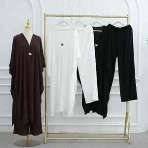 Abaya Musulmana Moderna Informal de Satén de Lujo para Mujer, Estilo Dubái, Vestido Largo Islámico Modesto de Manga Larga - Product Image 4