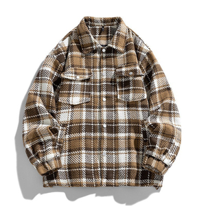 Premium <b>Mens</b> Heavy Duty Cotton Plaid <b>Flannel</b> Hoodie Shirt <b>Jacket</b> Insulated Fleece Lined Thermal Outerwear Wholesale Supplier - Product Image 2