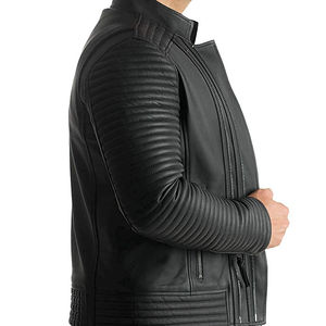 <b>Men</b> Premium Genuine Leather <b>Jacket</b> Soft Comfortable Classic Full Zip Durable Casual Regular Fit Fashion Outerwear Breathable - Product Image 3