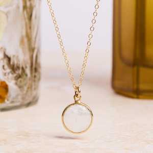 Pendentif élégant et raffiné, pierre de naissance de juin, plaqué or, style vintage, bijoux de fiançailles, cadeau pour femme - Product Image 5