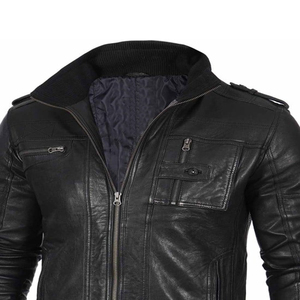 Chaqueta de Motocicleta Delgada de Cuero Genuino de Primera Calidad para Hombre, Color Negro, Manga Larga, Impermeable, Resistente al Viento, Transpirable y de Secado Rápido - Product Image 6
