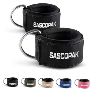 Correa de Muñeca y Tobillo Acolchada de Neopreno con Logotipo y Color Personalizados para Máquina de Cable, Brazalete de Levantamiento Ajustable de Calidad Premium con Anillo en D - Product Image 1