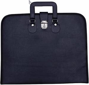 Masonic Hand Embroidered Past Master Masonic <b>Apron</b> Carrying Case with Handle [ <b>BLACK</b> ] Fabric type Leather - Product Image 6