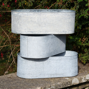 Jardinières en métal pour extérieur, jardinières en zinc décoratives, vente en gros de jardinières arrondies, pots décoratifs pour jardin - Product Image 6