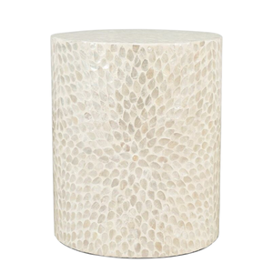 Custom Handmade Mother of Pearl Accent Furniture <b>Stool</b> for Hospitality Projects - Product Image 1