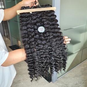 100% paquetes de cabello humano virgen Remy vietnamita rizos birmanos negros naturales para cierre de encaje Frontal 30 pulgadas cinta PELO - Product Image 2