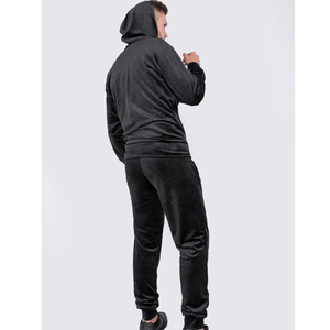 Customization Fashion Zip up <b>Tracksuit</b> Stacked Line Design Joggers Set <b>Men</b> <b>Velour</b> Sweatshirt and Sweatpants Suit for Man - Product Image 2