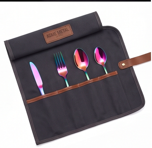Ensemble de couverts arc-en-ciel en acier inoxydable miroir, design tendance pour mariages, événements, anniversaires et dîners spéciaux - Product Image 4