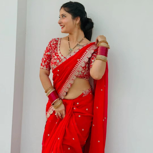 Exclusive Designer Look Silk <b>Saree</b> Traditional Stylish Fancy Ethnic Latest Trendy Indian Modest Wedding Party Wear - Product Image 1