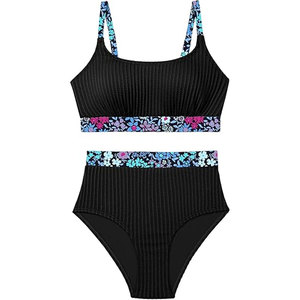 Solid Trader New Arrival Smocked Waist Swimsuit Coverup Floral Print Tiered <b>Skirt</b> Outfit Women Beach Wear - Product Image 5