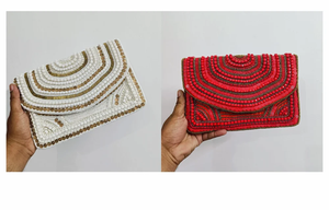 Sac à main de luxe pour mariée avec broderie miroir, idéal pour les soirées et la collection de tenues ethniques - Product Image 2