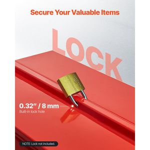 18-Inch Portable Folding <b>Tool</b> <b>Box</b> 3-Tier 5-Tray Organizer with Lock Hole Powder Coated Steel Metal Chest Organizer - Product Image 3